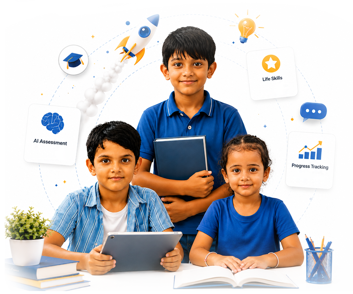 Children learning through AI-powered personalized programs at Junior Hope